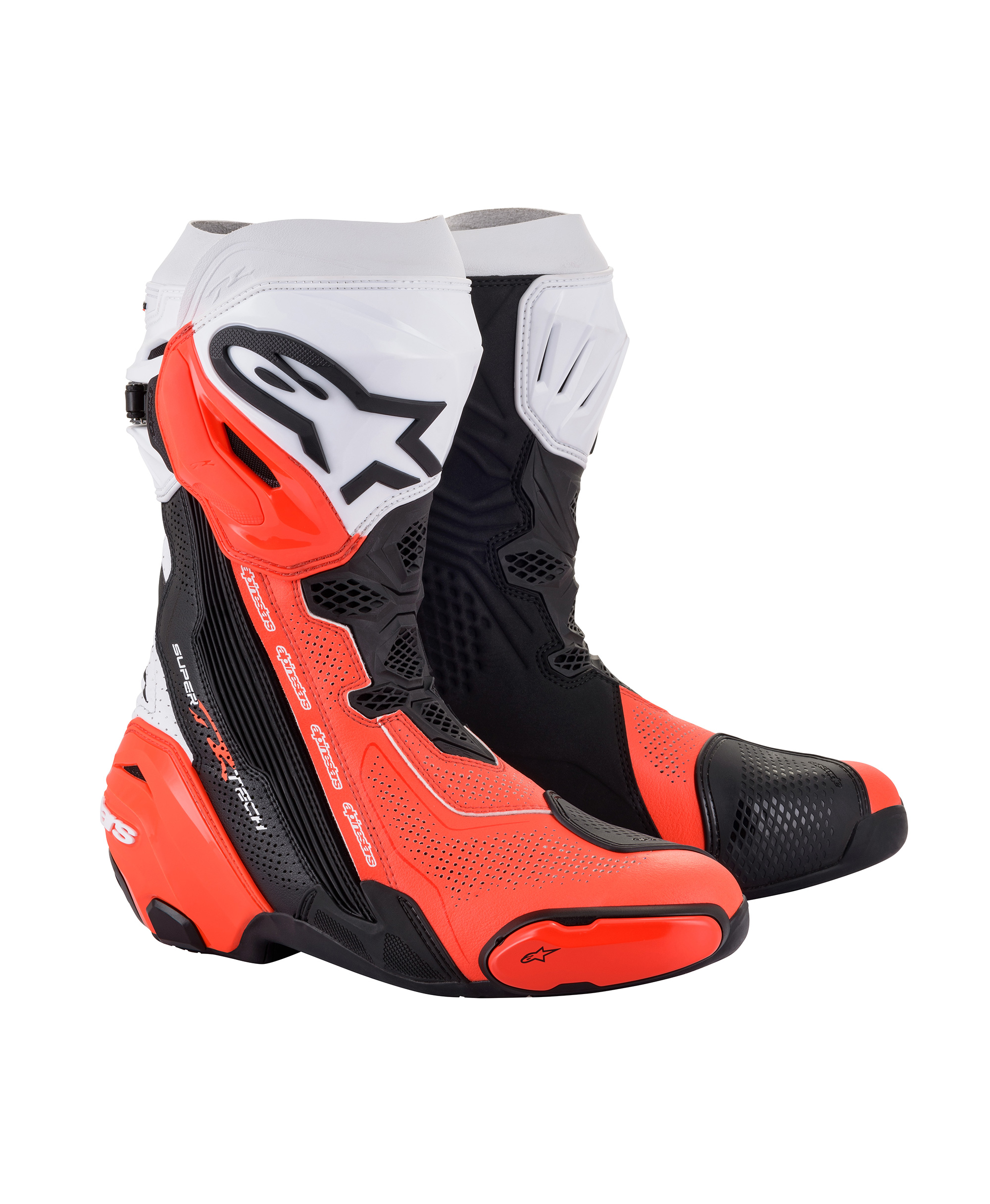 SUPERTECH R VENTED BLACK WHITE RED FLUO