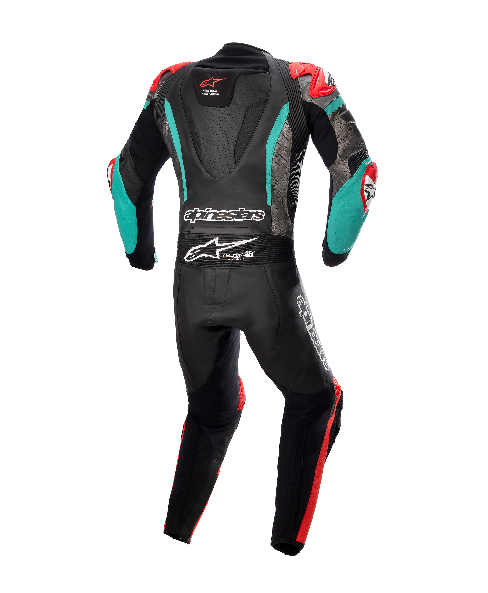 GP IGNITION LEATHER SUIT 1 PC *ASIA BLACK METAL GRAY RED PETROL
