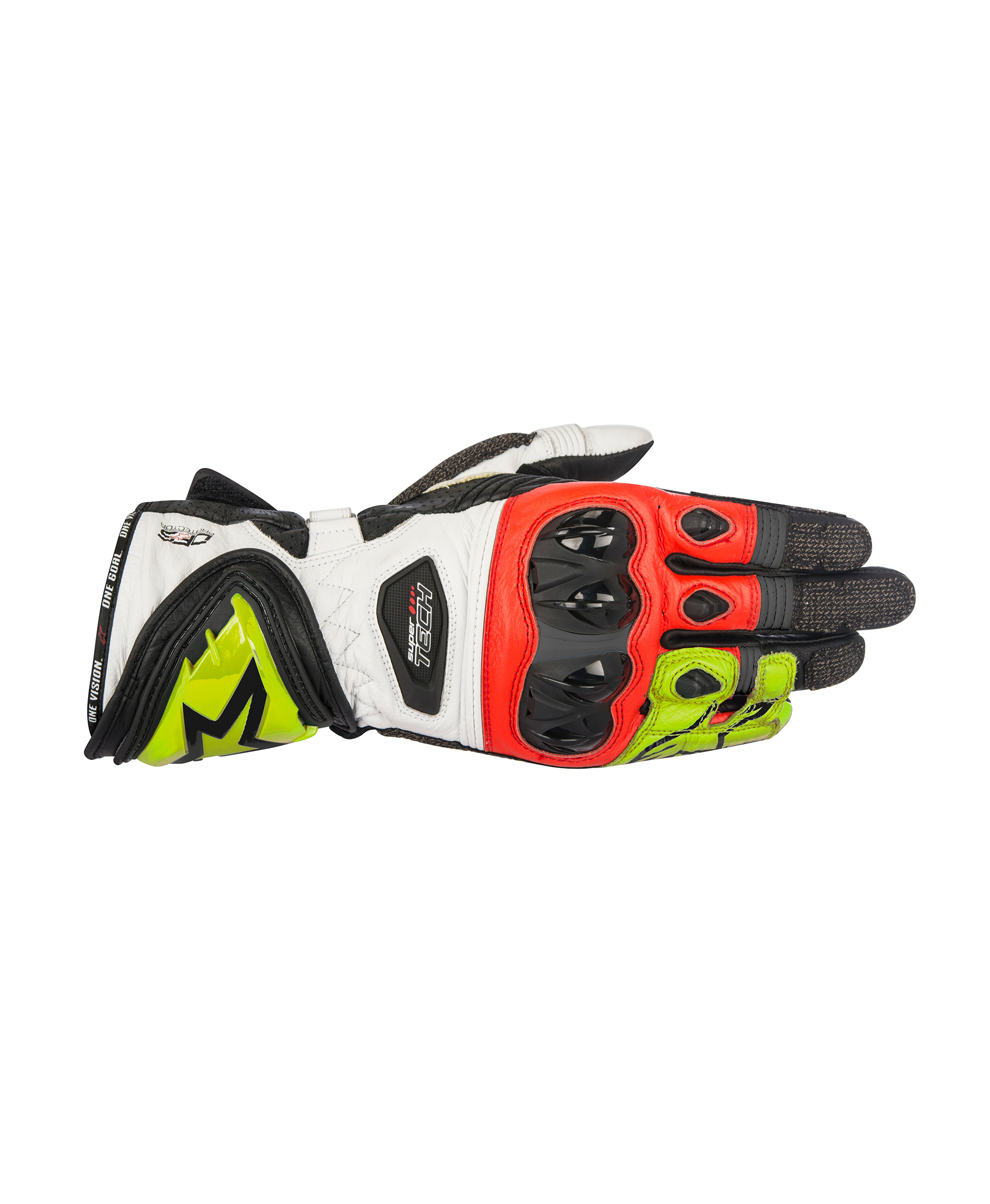 SUPERTECH GLOVES BLACK YELLOW FLUO RED
