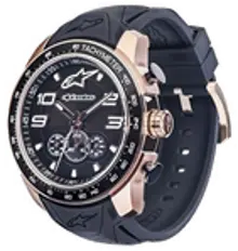 [1017-96011-3147-TU] T.WATCH CHRONO 2TONES BLK/ROSE SILICON STRAP BL