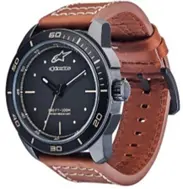 [1017-96025-1041-TU] TECH WATCH 3H LEATHER BROWN STRAP